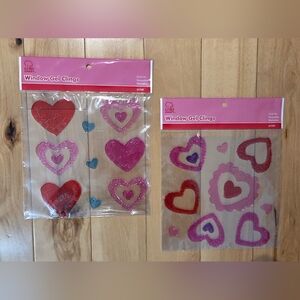 NEW Valentine's Day Heart Window Gel Clings Lot